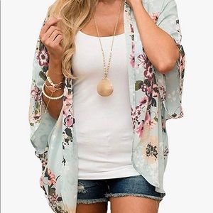 Floral chiffon kimono